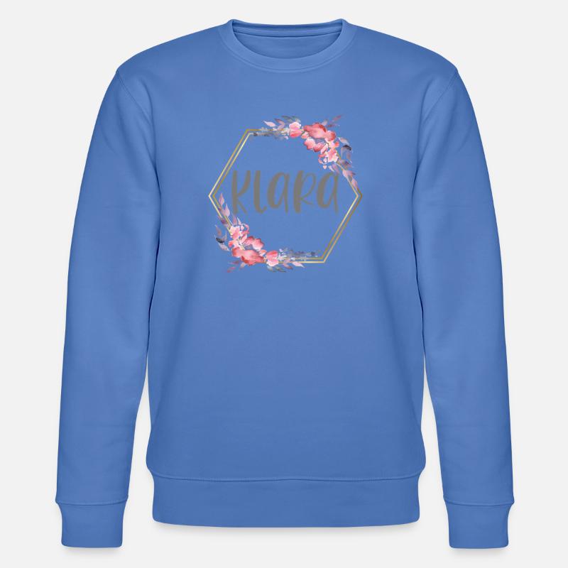Klara Mädchen Name personalisiertes Geschenk - Stanley/Stella Unisex Bio-Sweatshirt CHANGER  - Blau