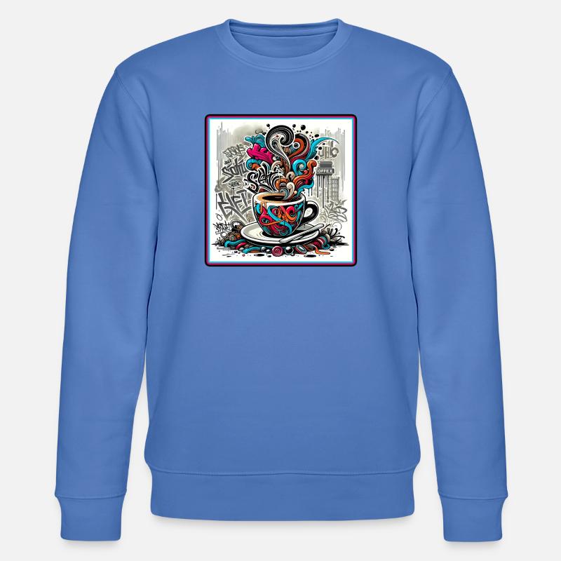 Espresso Graffiti - Stanley/Stella Unisex Bio-Sweatshirt CHANGER  - Blau