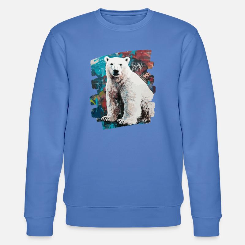Eisbär Graffiti Sprayer - Stanley/Stella Unisex Bio-Sweatshirt CHANGER  - Blau