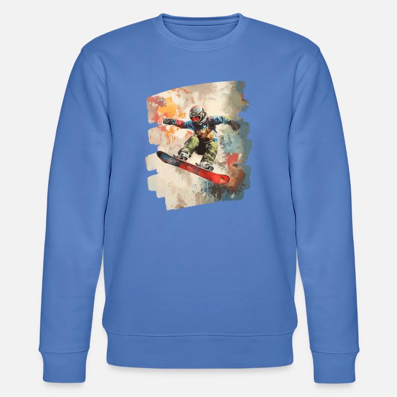 Snowboarder Pulverschnee - Stanley/Stella Unisex Bio-Sweatshirt CHANGER  - Blau