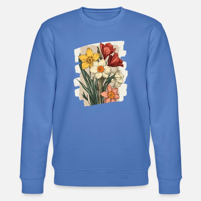 Printemps Printemps Début Fleur Fleurs - Sweat bio CHANGER Stanley/Stella Unisexe - bleu