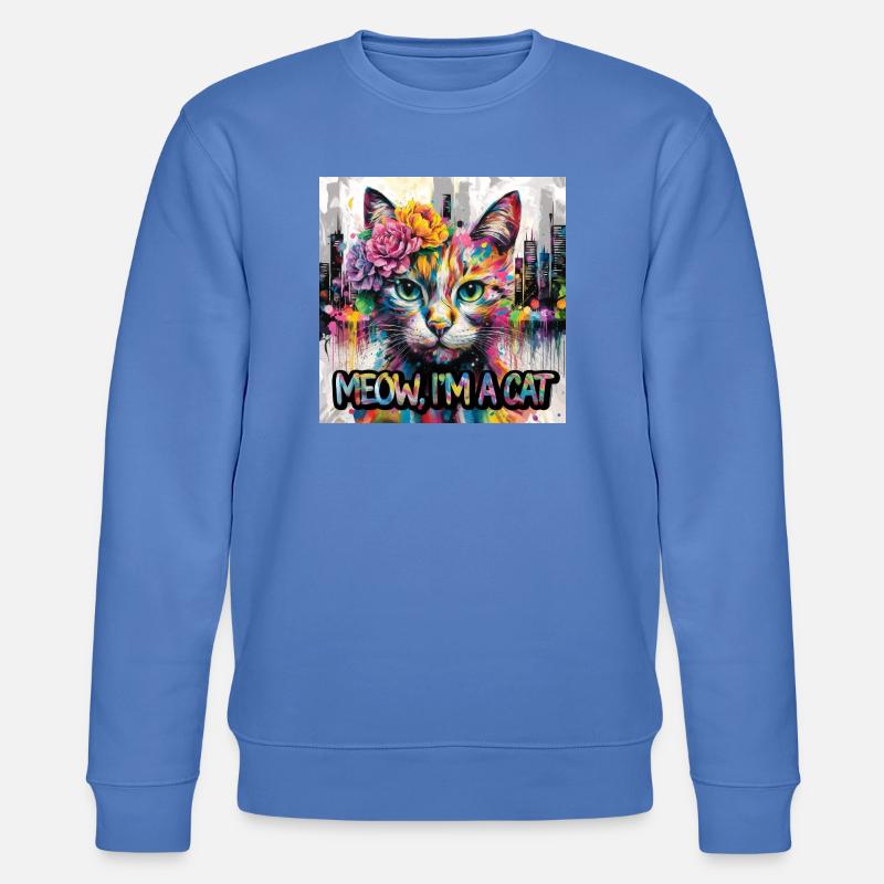 Chat astucieux Version 2 - Sweat bio CHANGER Stanley/Stella Unisexe - bleu