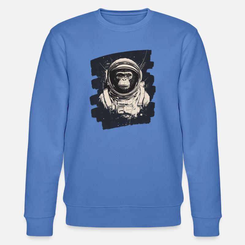 Affe Astronaut - Stanley/Stella Unisex Bio-Sweatshirt CHANGER  - Blau