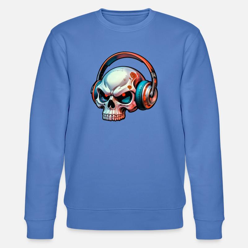 Schädel mit kopfhörer - Stanley/Stella Unisex Bio-Sweatshirt CHANGER  - Blau
