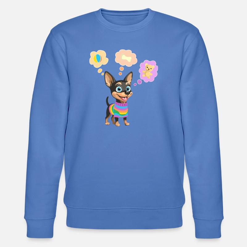 Süßer Hund im Regenbogenpullover für Kinder - Stanley/Stella Unisex Bio-Sweatshirt CHANGER  - Blau