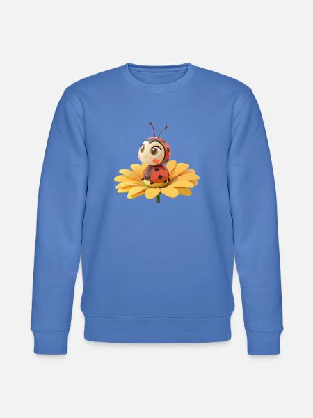 Cute ladybug on a flower - Stanley/Stella CHANGER Unisex Organic Sweatshirt - bright blue