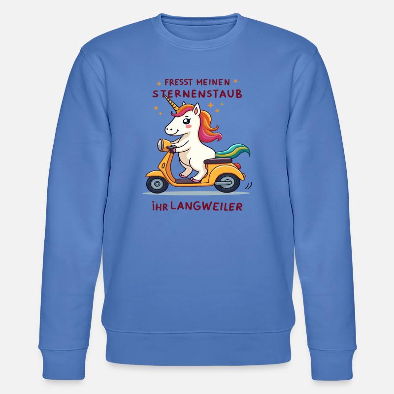 Roller-Einhorn - Stanley/Stella Unisex Bio-Sweatshirt CHANGER  - Blau