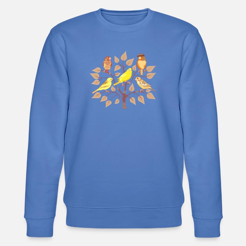 Baum mit bunten und abwechslungsreichen Vögeln - Stanley/Stella Unisex Bio-Sweatshirt CHANGER  - Blau