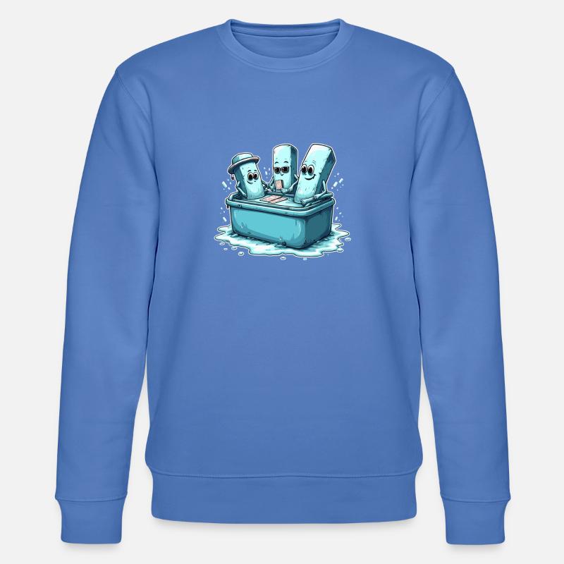 Icecube Lolly Pool Party Design - Stanley/Stella Unisex Bio-Sweatshirt CHANGER  - Blau