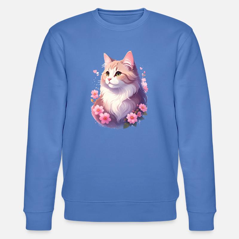 Angora Katze Portrait - Stanley/Stella Unisex Bio-Sweatshirt CHANGER  - Blau