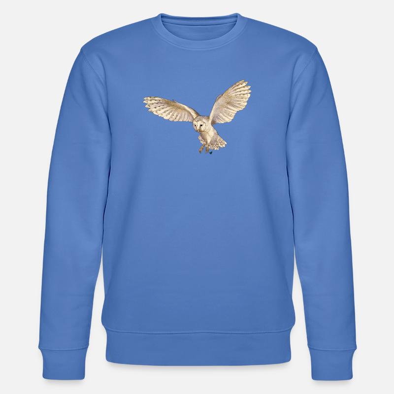 Wunderschöne Schleiereule im Flug - Stanley/Stella Unisex Bio-Sweatshirt CHANGER  - Blau