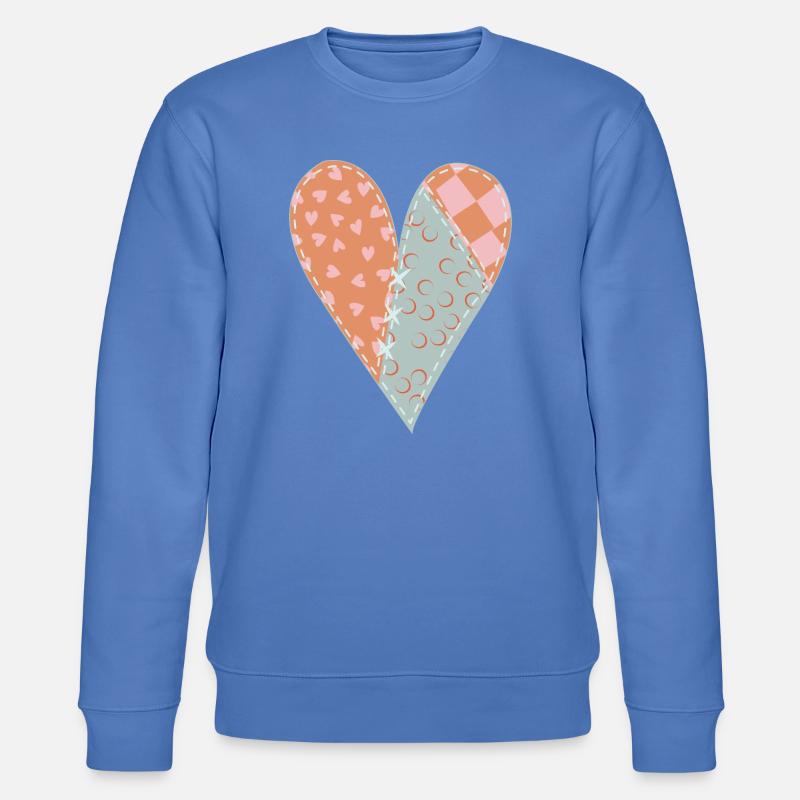 Patchwork Herz Nr. 8 - Stanley/Stella Unisex Bio-Sweatshirt CHANGER  - Blau