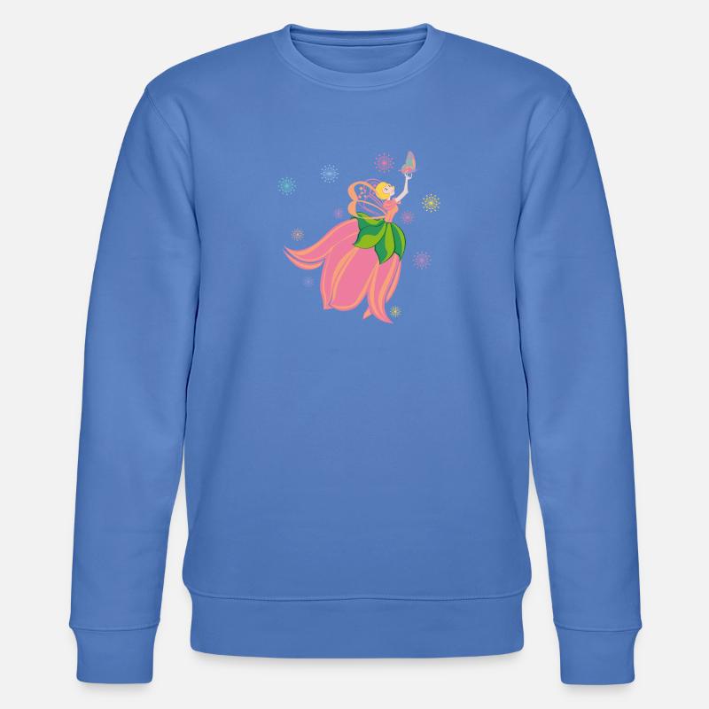 Fabelhafte Blumenfee mit Schmetterling - Stanley/Stella Unisex Bio-Sweatshirt CHANGER  - Blau