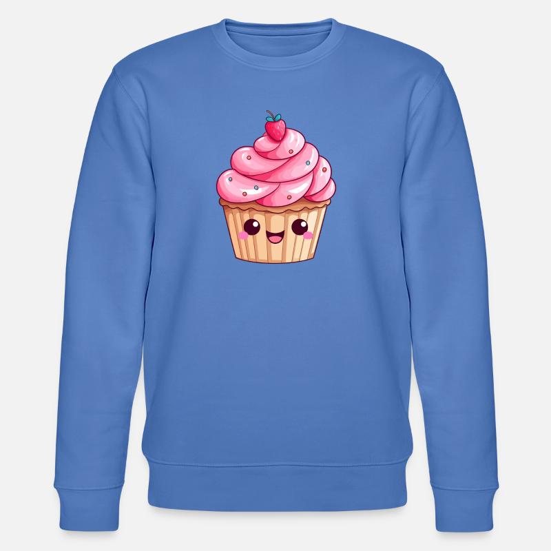 Süßes Erdbeer-Swirl-Cupcake-Design - Stanley/Stella Unisex Bio-Sweatshirt CHANGER - Blau