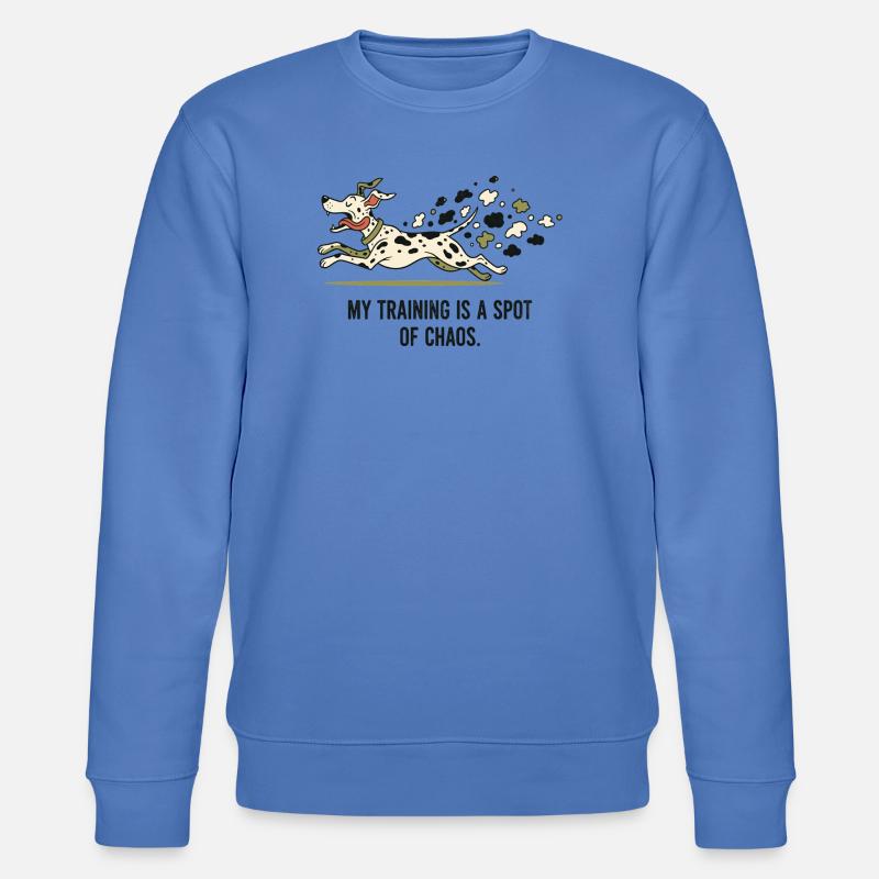 Mein Training ist ein Fleckchen Chaos - Stanley/Stella Unisex Bio-Sweatshirt CHANGER  - Blau