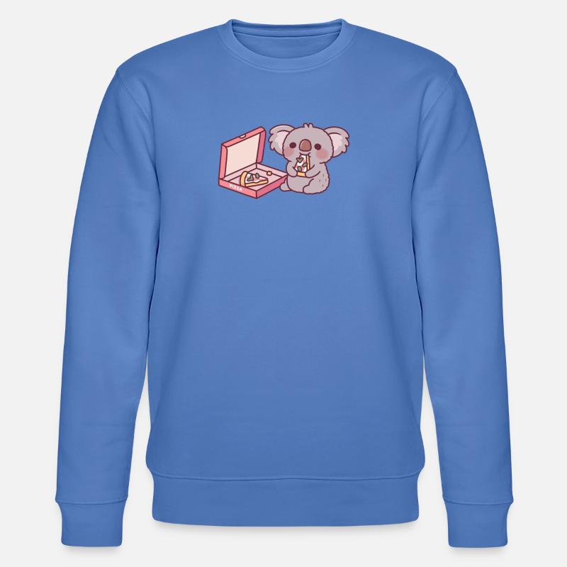 Süßer Koala-Bär, der Pizza isst - Stanley/Stella Unisex Bio-Sweatshirt CHANGER  - Blau