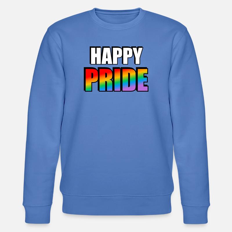 Lebendige Pride-Regenbogen-Typografie - Stanley/Stella Unisex Bio-Sweatshirt CHANGER  - Blau