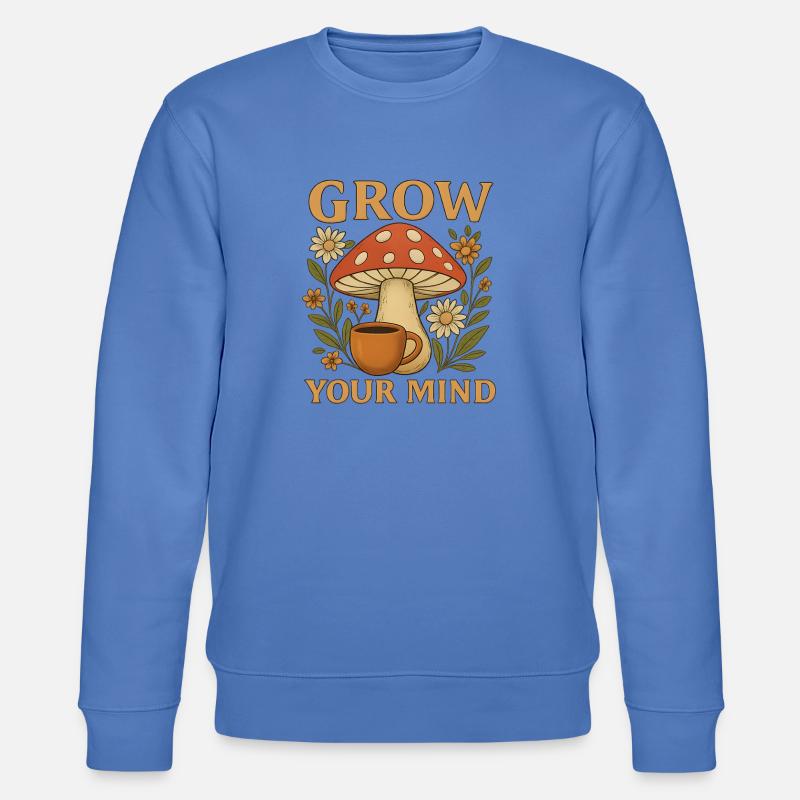 Wachstum Geist Pilz Blumen Design - Stanley/Stella Unisex Bio-Sweatshirt CHANGER  - Blau