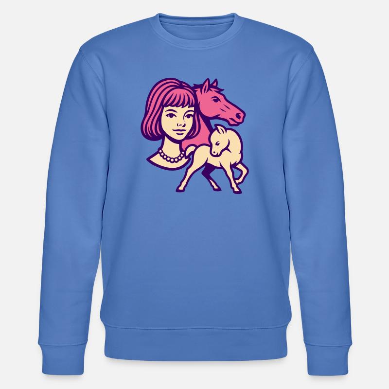 Pferdemädchen Pop-Art rosa - Stanley/Stella Unisex Bio-Sweatshirt CHANGER  - Blau