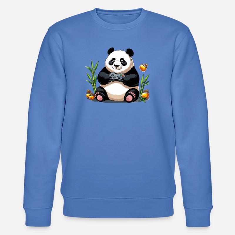 Chill Panda mit Gaming Controller - Stanley/Stella Unisex Bio-Sweatshirt CHANGER  - Blau