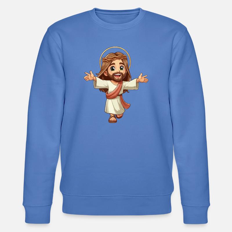 Glücklicher junger Jesus - Stanley/Stella Unisex Bio-Sweatshirt CHANGER  - Blau