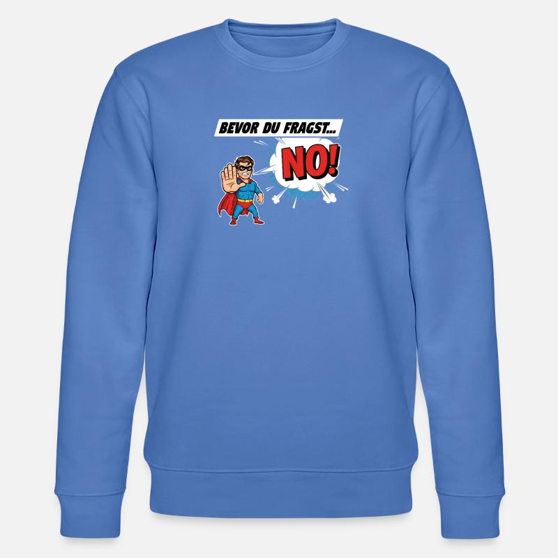 Superheldischer Warnhinweis Comic Design - Stanley/Stella Unisex Bio-Sweatshirt CHANGER  - Blau