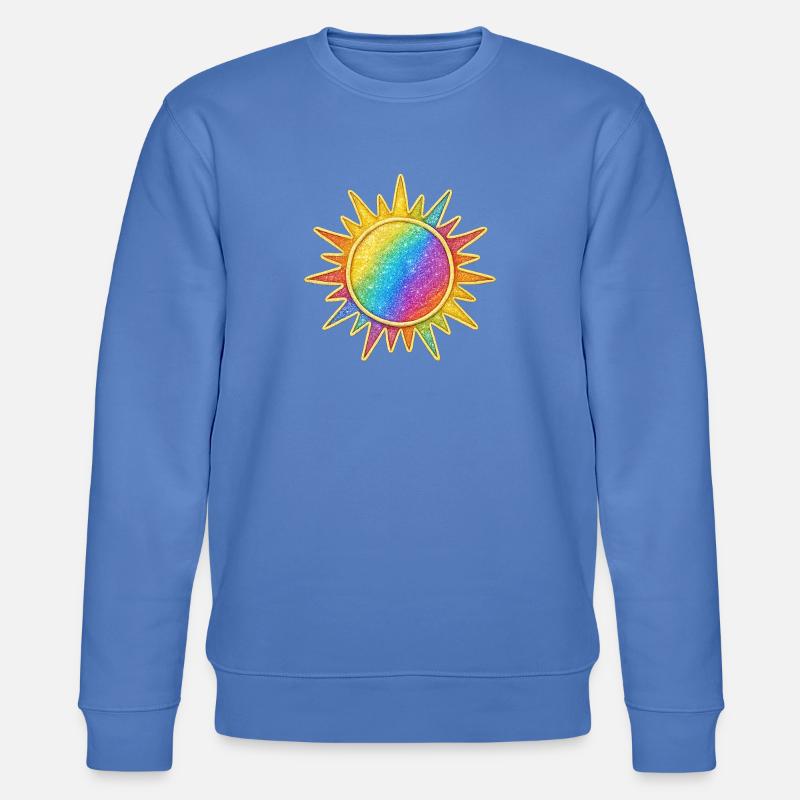 Lebendiges Regenbogen-Sunburst-Design - Stanley/Stella Unisex Bio-Sweatshirt CHANGER  - Blau