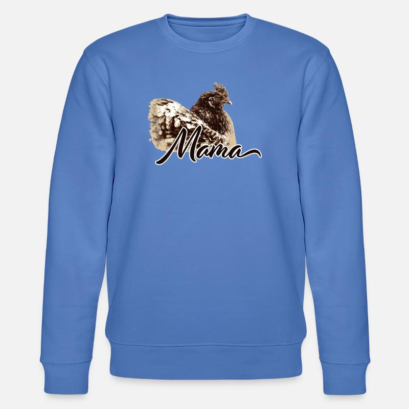 Charmante Huhn Illustration mit Mutter-Motiv - Stanley/Stella Unisex Bio-Sweatshirt CHANGER  - Blau