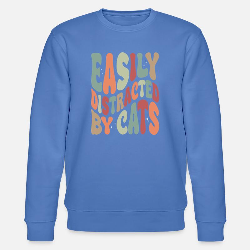 Easily Disctracted By Katzen - Stanley/Stella Unisex Bio-Sweatshirt CHANGER  - Blau