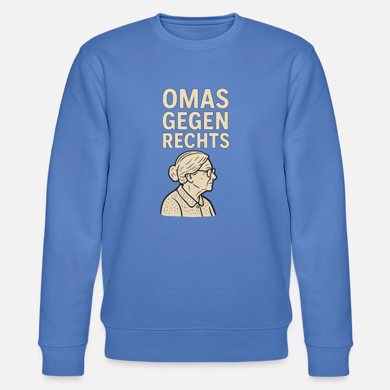 Anti-Rechts Statement Omas gegen rechts - Stanley/Stella Unisex Bio-Sweatshirt CHANGER  - Blau