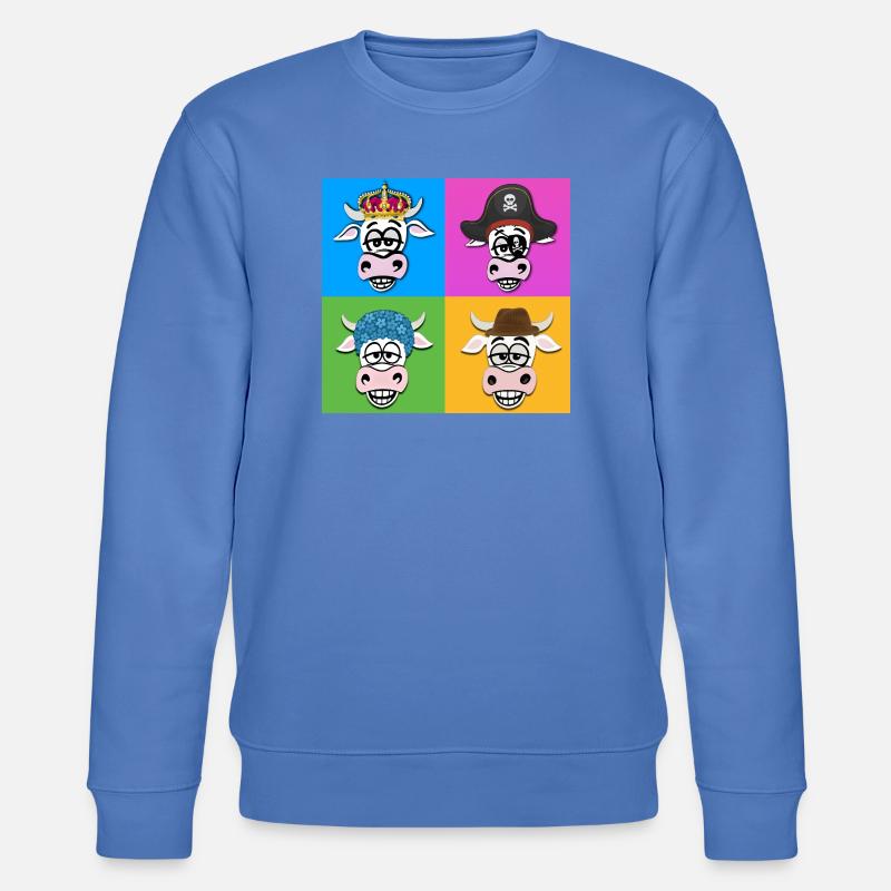 Kuh-Quartett - Stanley/Stella Unisex Bio-Sweatshirt CHANGER  - Blau