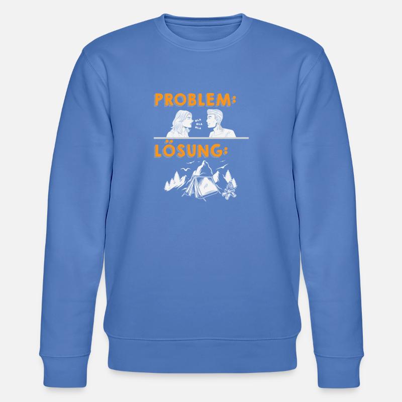 Camper Camping Caravan Saying - Stanley/Stella CHANGER Unisex Organic Sweatshirt - bright blue