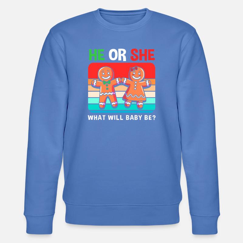 Werdender Papa werdende Väter Weihnachten - Stanley/Stella Unisex Bio-Sweatshirt CHANGER  - Blau