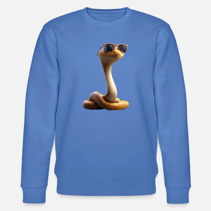 Schlange Python Kobra Klapperschlange Schlangen - Stanley/Stella Unisex Bio-Sweatshirt CHANGER - Blau