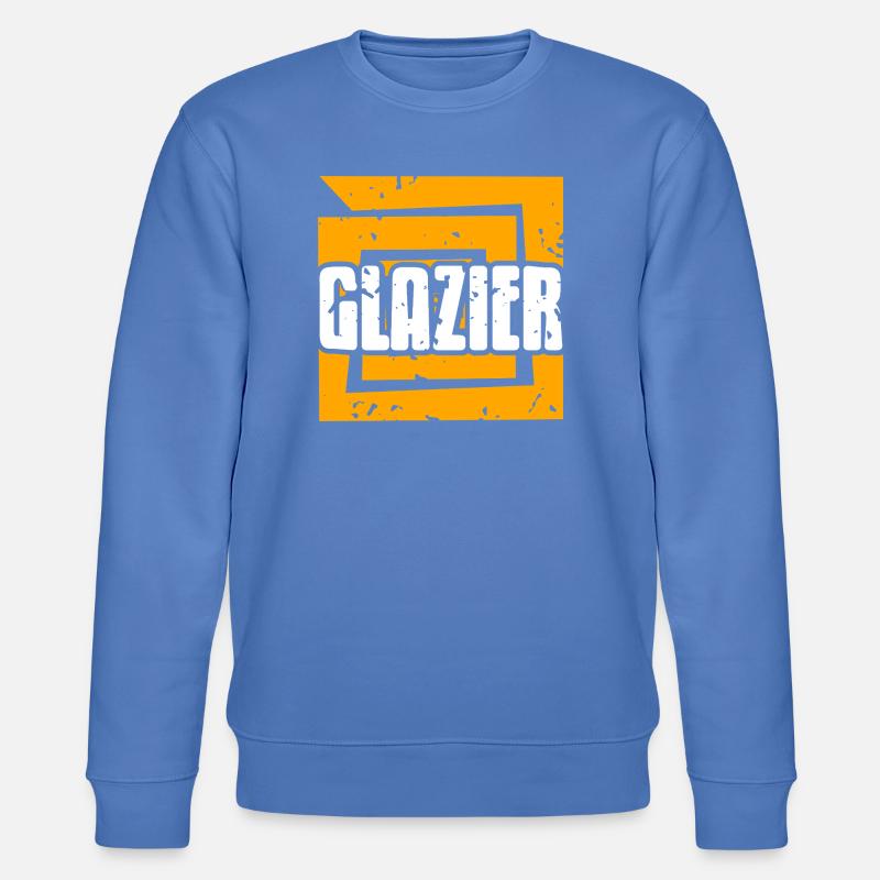 Evolution Glazier Funny Trade Job Progression - Stanley/Stella Unisex Bio-Sweatshirt CHANGER  - Blau