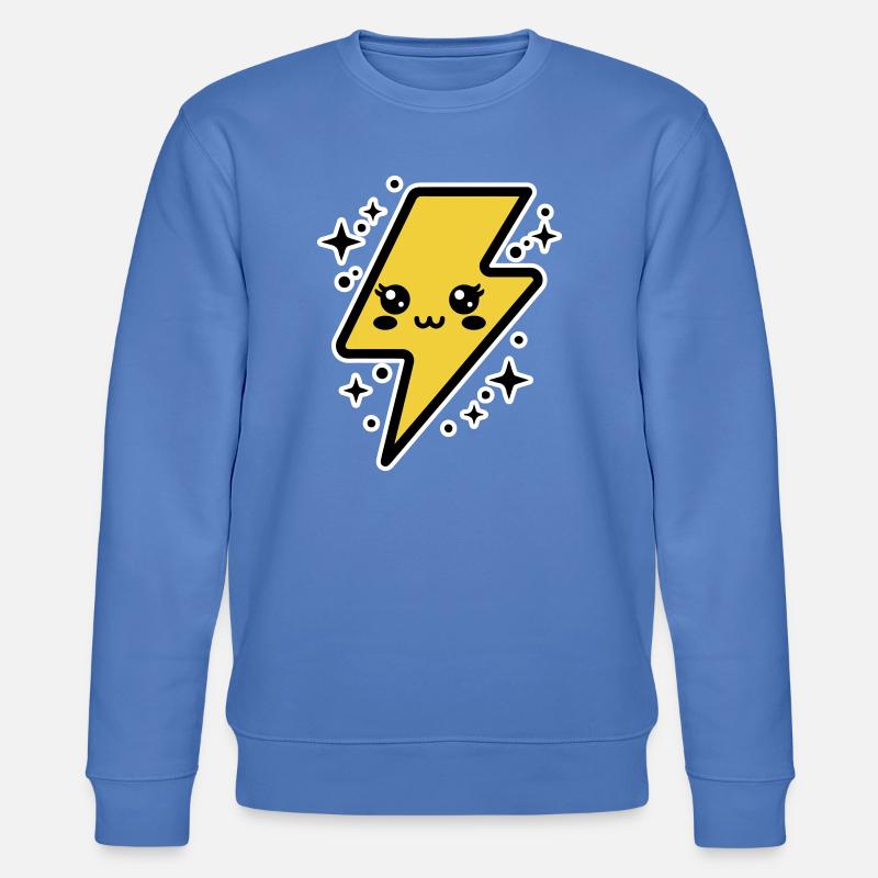 Entzückender Blitz mit Kawaii-Gesicht - Stanley/Stella Unisex Bio-Sweatshirt CHANGER  - Blau