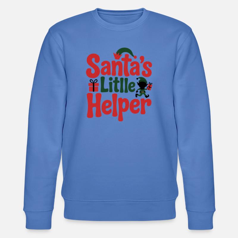 Weihnachtsmanns kleiner Helfer Weihnachtsdesign - Stanley/Stella Unisex Bio-Sweatshirt CHANGER  - Blau