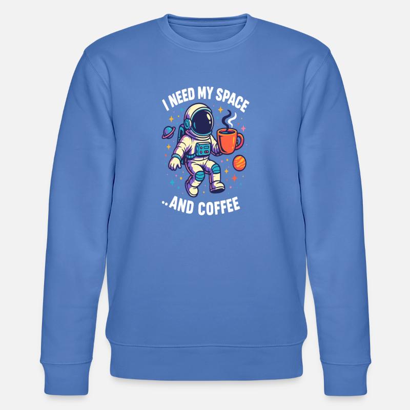 Astronaute avec du café - Sweat bio CHANGER Stanley/Stella Unisexe - bleu