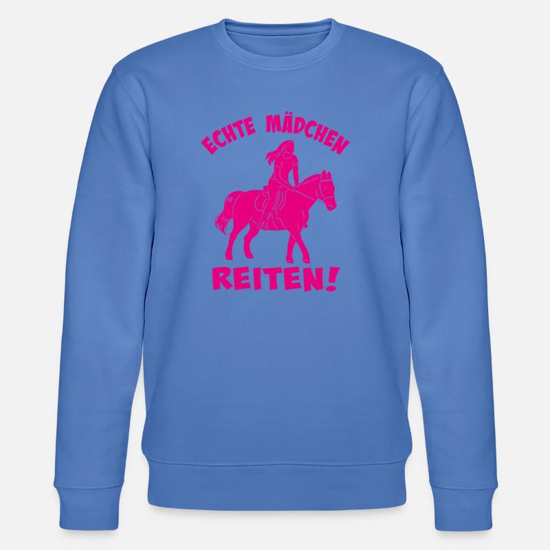 Echte Mädchen Reiten Silhouette - Stanley/Stella Unisex Bio-Sweatshirt CHANGER  - Blau