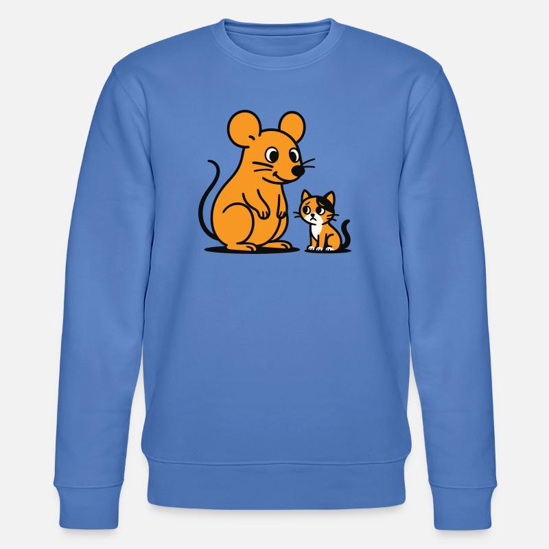 Kuschelige Maus und Kätzchen Duo - Stanley/Stella Unisex Bio-Sweatshirt CHANGER  - Blau