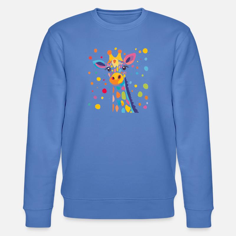 Königliche Giraffe Farbkonfetti - Stanley/Stella Unisex Bio-Sweatshirt CHANGER  - Blau