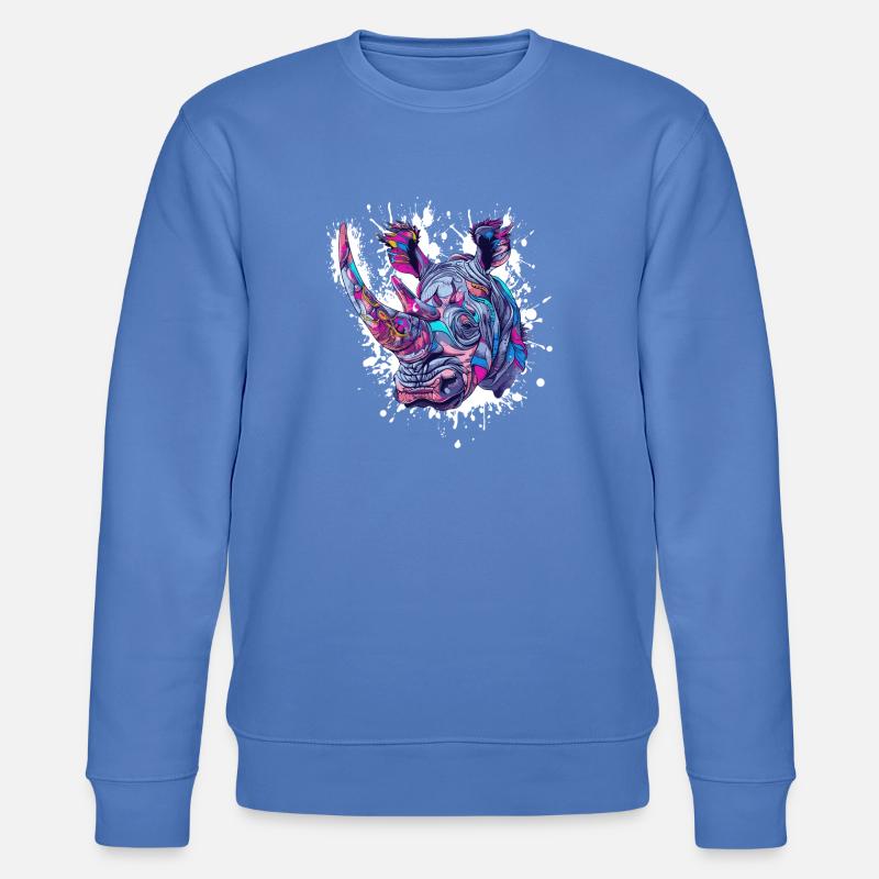 Nashorn Rhino Farbklecks - Stanley/Stella Unisex Bio-Sweatshirt CHANGER  - Blau