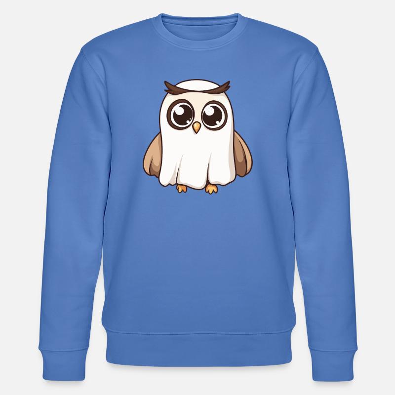 Eule Halloween Geist - Stanley/Stella Unisex Bio-Sweatshirt CHANGER  - Blau