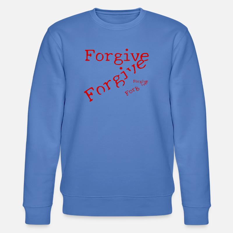 Vergebung in roter Typografie - Stanley/Stella Unisex Bio-Sweatshirt CHANGER  - Blau