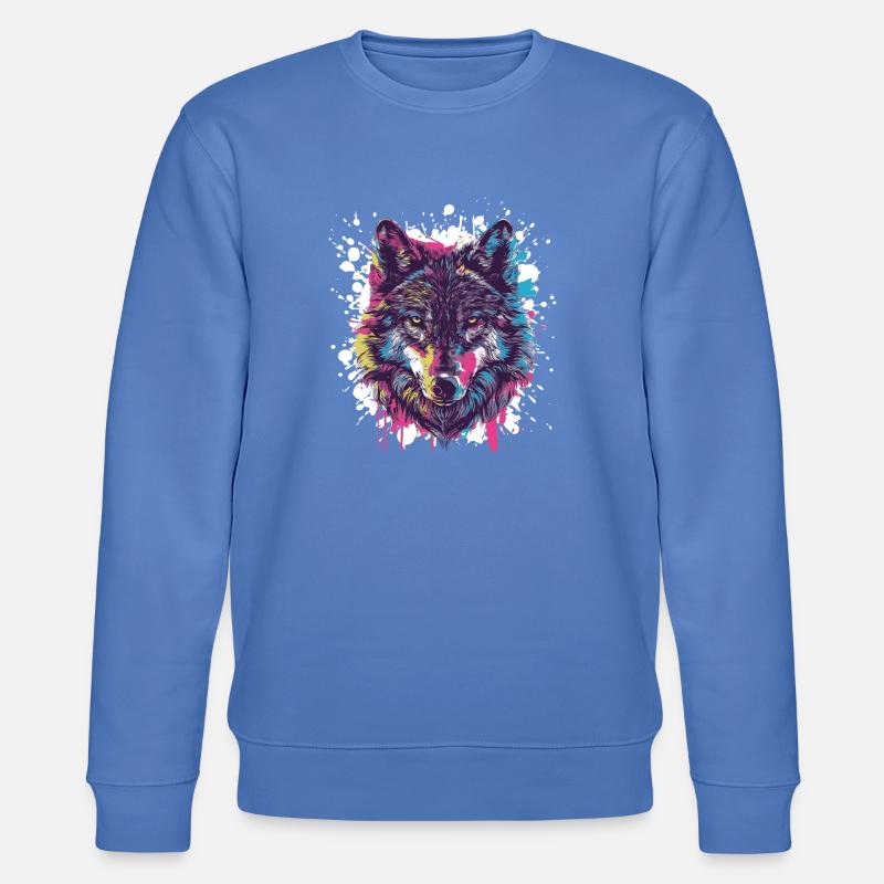 Wolf Tier Farbklecks - Stanley/Stella Unisex Bio-Sweatshirt CHANGER - Blau
