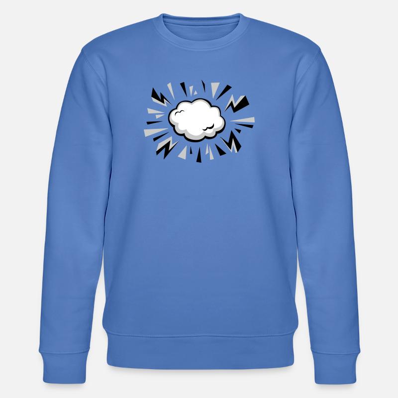 Comic Wolke mit Blitzen - Stanley/Stella Unisex Bio-Sweatshirt CHANGER  - Blau