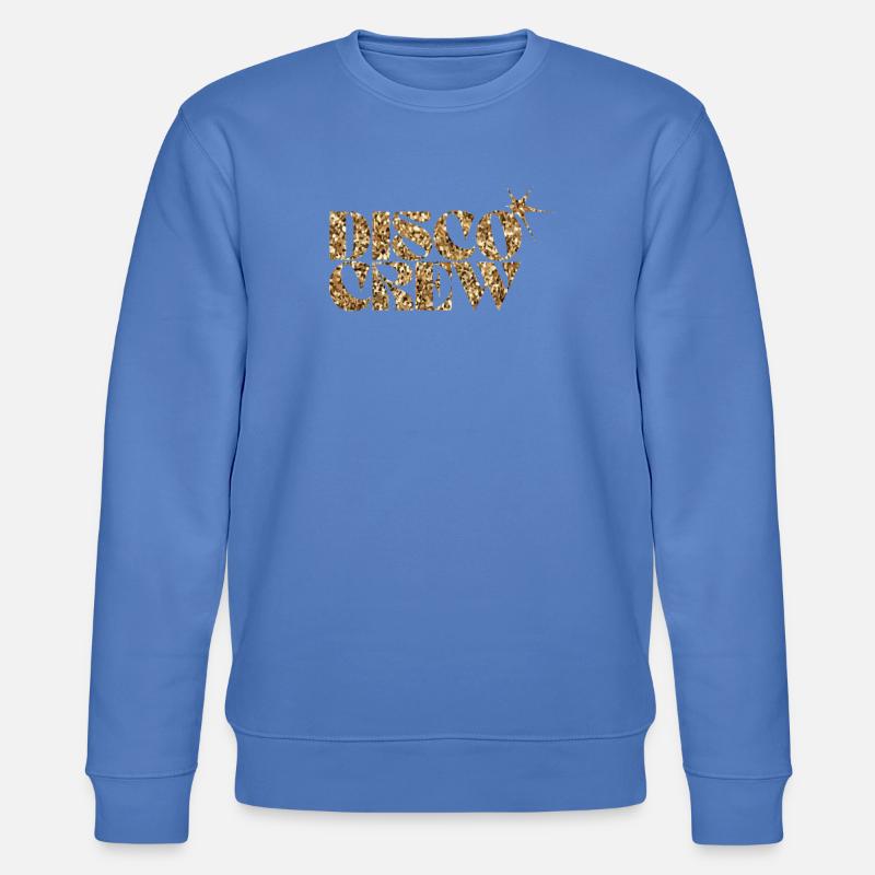 Disco Crew Glitzer Gold Logo - Stanley/Stella Unisex Bio-Sweatshirt CHANGER - Blau