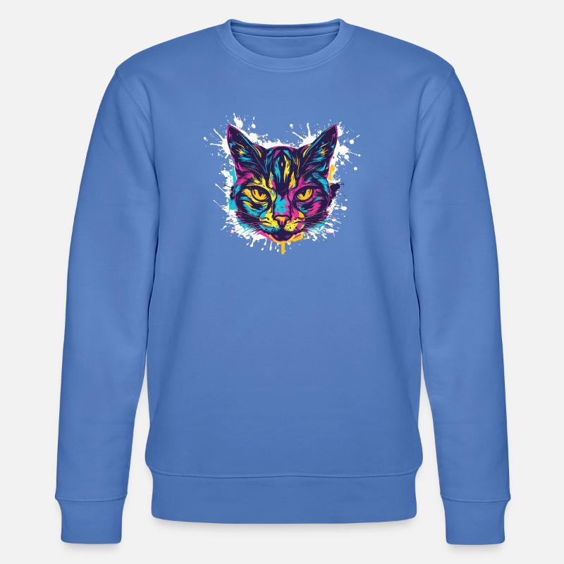 Éclaboussures de peinture de chat - Sweat bio CHANGER Stanley/Stella Unisexe - bleu