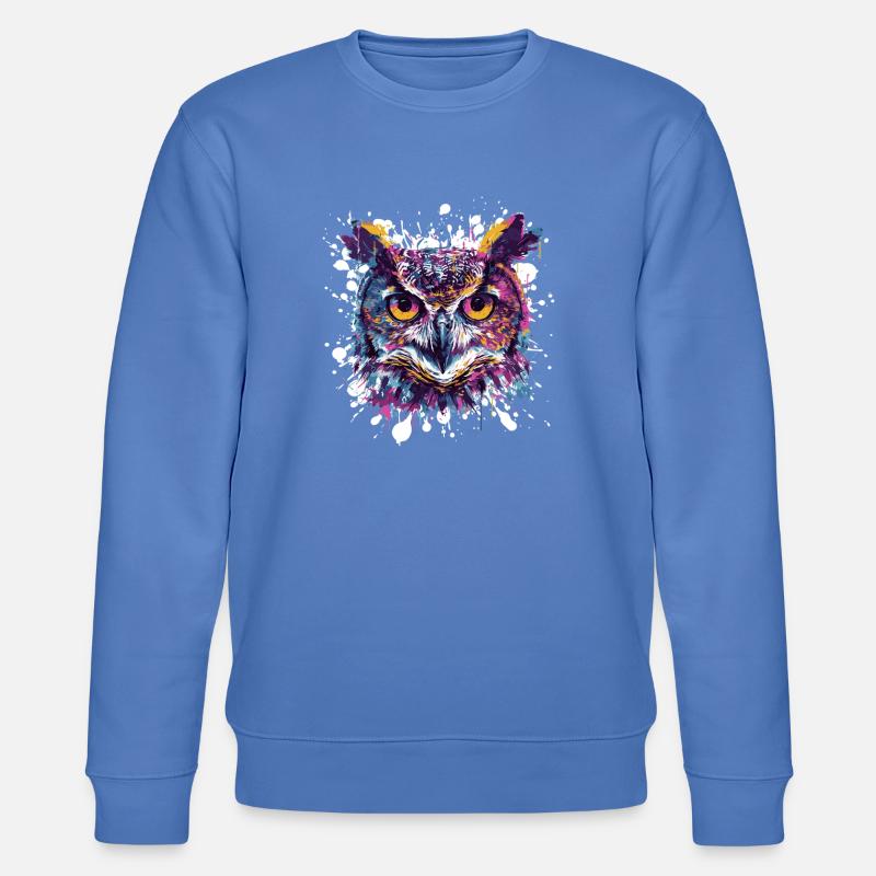 Eulenkopf Splatter - Stanley/Stella Unisex Bio-Sweatshirt CHANGER - Blau