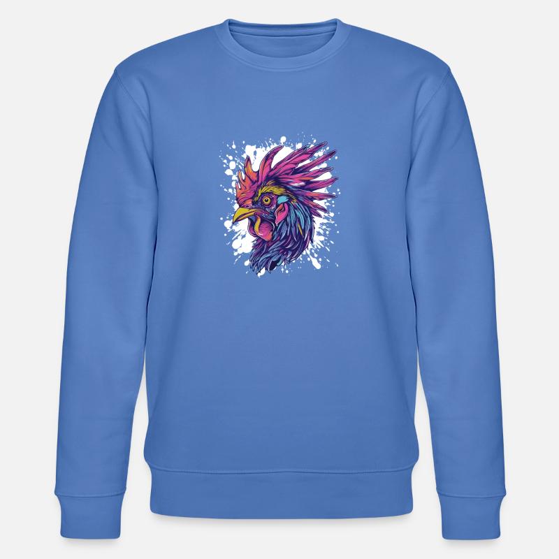 Hahn Splatter Tier - Stanley/Stella Unisex Bio-Sweatshirt CHANGER  - Blau